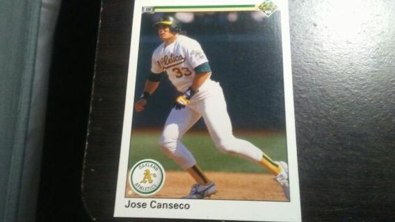 1990 UPPER DECK JOSE CANSECO OAKLAND ATHLETICS BASEBALL CARD# 66