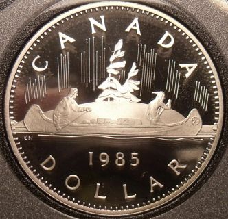 1985 PROOF CANADA  VOYAGEUR DOLLAR 