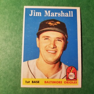 1958 - TOPPS EXMT - NRMT BASEBALL - CARD NO. 441 - JIM MARSHALL   - ORIOLES