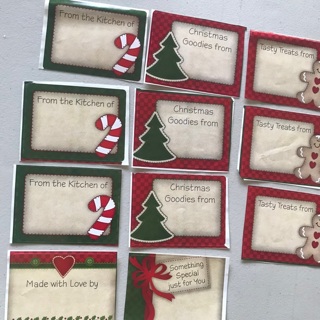 11 Christmas Treats Baking Sticker Labels, Free Mail