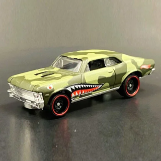 Hot Wheels #73 Rod Squad 6/10 '68 CHEVY NOVA 1968 CHEVY NOVA FLYING TIGERS SHARK