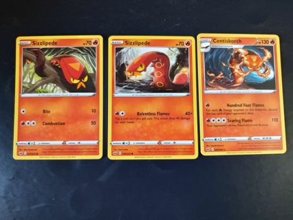 Pokemon SWSH Centiskorch (Rare) Evolution Set