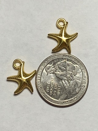 SEASHELL/STARFISH CHARMS~#20~SET OF 2 CHARMS~FREE SHIPPING!