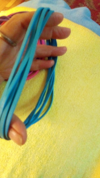 5 large BLUE rubber bands 