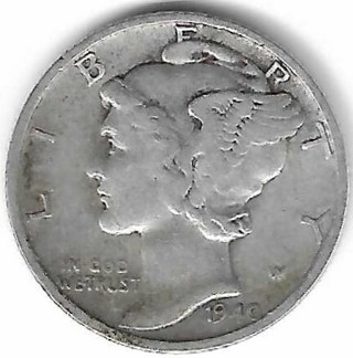 Vintage 1940-S Mercury Dime 90% Silver U.S. 10 Cent Coin