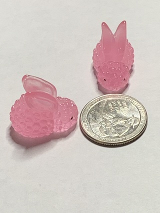 BUNNIES/RABBITS~#2~DARK PINK~SET OF 2~SET 2~GLOW IN THE DARK~FREE SHIPPING!