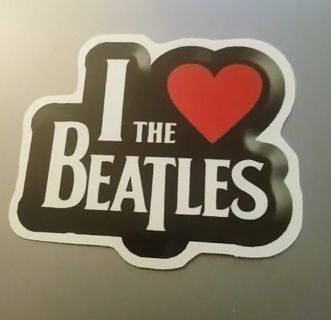 I love Beatles band sticker Guitar, tool box, hard hat Laptop computer journal guitar