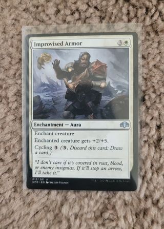 Magic the Gathering Dominaria Remastered Improvised Armor card New in Sleeve