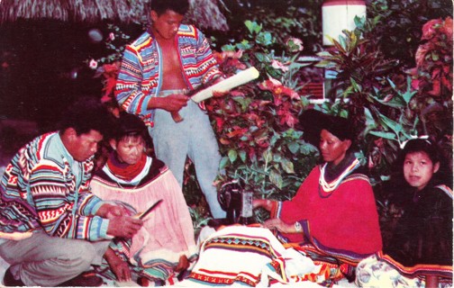 Vintage Postcard Seminole Indian Family