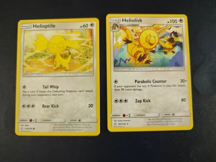 Pokemon Cosmic Eclipse Helioptile and Heliolisk (black star rare)