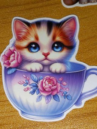 Cat Cute one small vinyl sticker no refunds regular mail Win 2 or more get bonus!