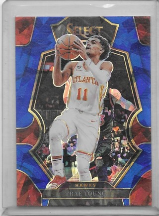 Trae Young 2022-23 Select Prizm Blue Cracked Ice #166