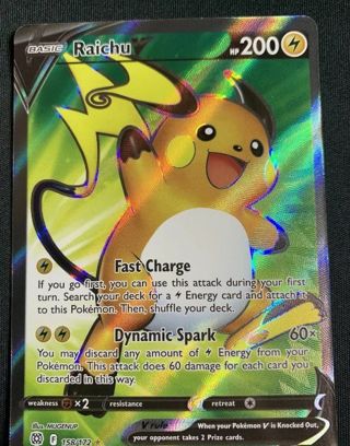 NM Ultra Rare Raichu V Textured Full Art Pokemon card TCG SWSH