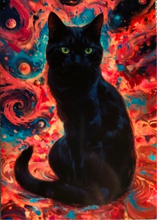 Beautiful Black Cat - 3 x 5” MAGNET - GIN ONLY