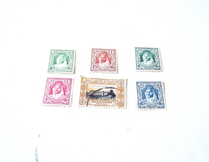 Trans Jordan Postage Stamps set of six used and unused