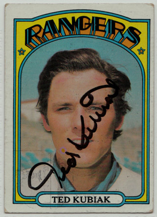 1972 Topps #23 - Ted Kubiak autograph card (lg)