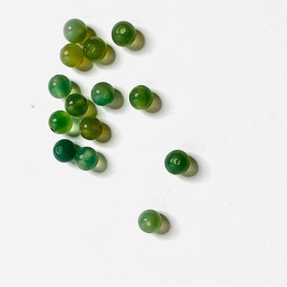 Marbled Green Smooth Round Glass Beads