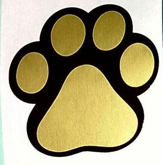 ⭕(2) 1.5" PAWS GOLD FOIL STICKERS!!⭕
