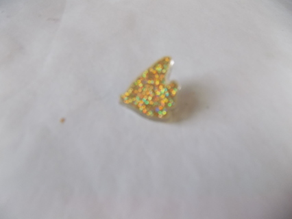 1 inch golden glittery tropical fish shape button