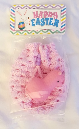 Crochet Pull String Gift Bag*EASTER*or SOAP BAG FOR SHOWER OR BATH**LQQK**