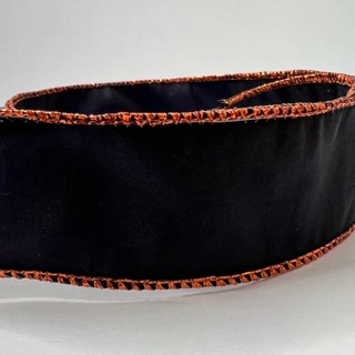  Black with Orange  Sparkle Wire Edge 1.5” Wide Ribbon 