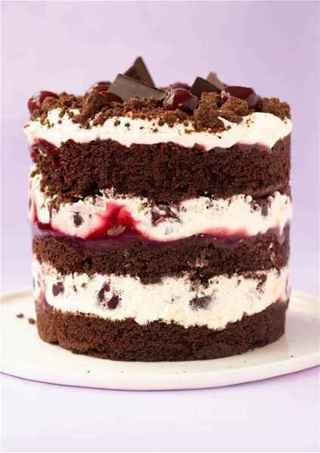 CHOCOLATE CHERRY DELIGHT CAKE=HERSHEYLAND RECIPE CARD