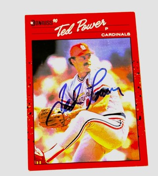 Autographed Ted Power - 1990 Donruss #653 - St. Louis Cardinals Baseball Card