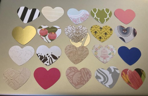 Heart Paper Craft Embellishments (Mixed Patterns)