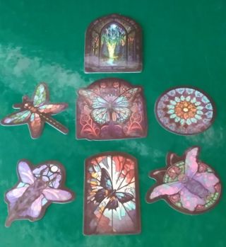 7 - INSECT STAINED GLASS STICKERS ( 1 free Sticker to Winner)