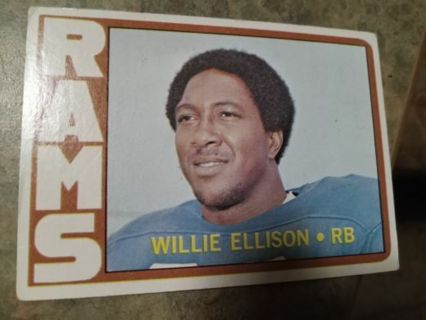 1972 TOPPS WILLIE ELLISON RAMS FOOTBALL CARD# 62