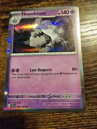 Pokemon Houndstone 106/198 holo rare card