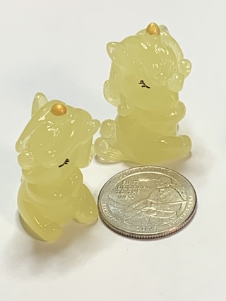 UNICORNS~#1~YELLOW~SET 2~SET OF 2 UNICORNS~GLOW IN THE DARK~FREE SHIPPING!