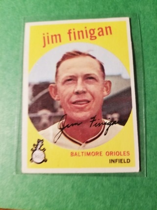  1959 - TOPPS EXMT - NRMT BASEBALL - CARD NO  - 47 - JIM FINIGAN - ORIOLES