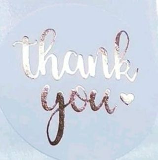 ➡️SPECIAL⭕(30) 1" ROSE GOLD FOIL thank you' STICKERS!!