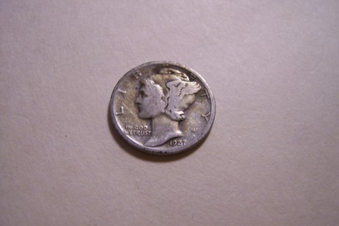 Silver 1927 Winged Liberty Head Mercury Dime