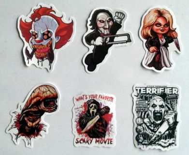 Six Horror Movie Vinyl Stickers