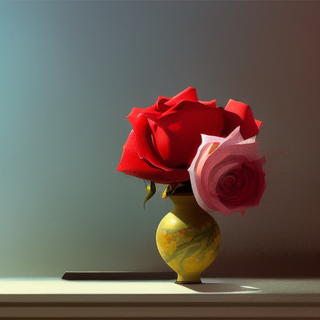 Listia Digital Collectible: Roses In Vintage Vase