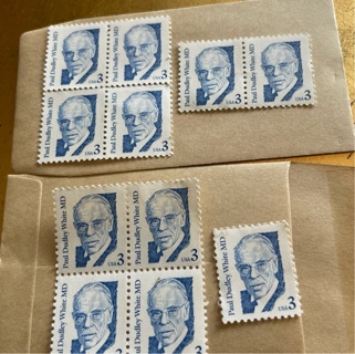 (11) 3 Cent USA Stamps Paul Dudley White MD 