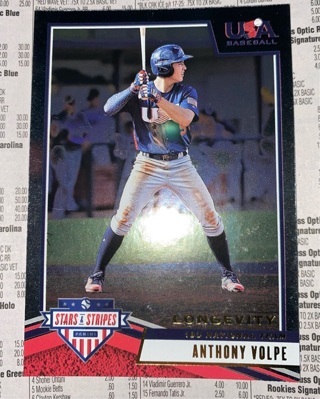 2019 Panini USA Baseball Stars & Stripes Longevity Anthony Volpe #47
