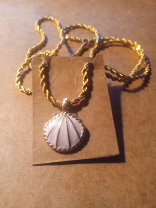 Gold and Pink Seashell Necklace