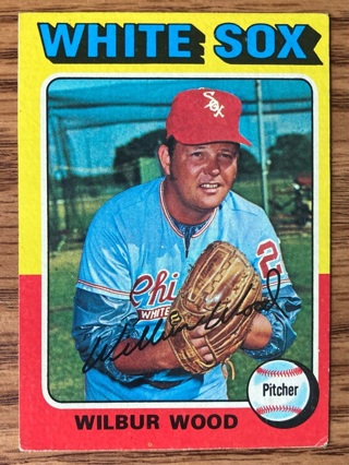 1975 Topps Wilbur Wood baseball card 