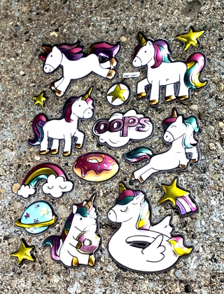 UNICORN AND RAINBOW POP UP STICKERS STYLE 3