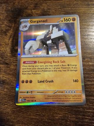 Pokemon Garganacl holo rare card 104/182