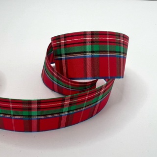 Red Green Plaid Nylon Ribbon 