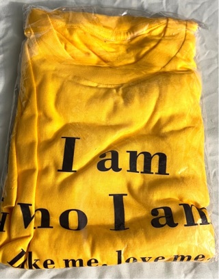 Brand New: Yellow Tee ”I Am Who I Am… Don’t Hurt or Use Me" (29” Shoulder to Hem. 24” Pit to Pit)