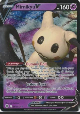 NM Ultra Rare Mimikyu V Pokemon card TCG SWSH