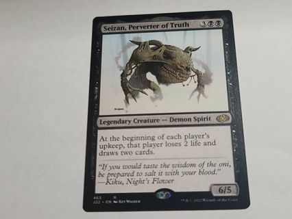 Magic the gathering mtg Seizan Perverter of truth rare card Jumpstart 2022