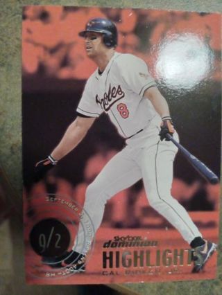 2000 SKYBOX DOMINION CAL RIPKEN JR. 9/2/99 400TH HOMERUN ORIOLES BASEBALL CARD# 18