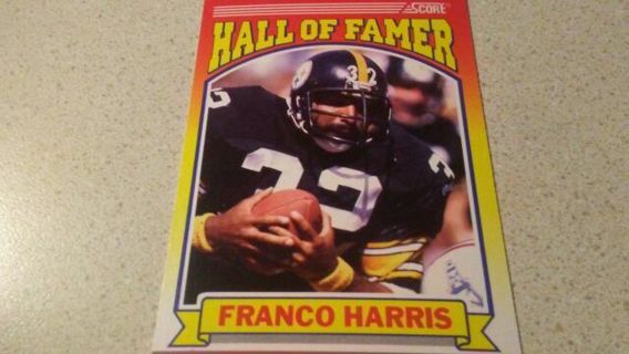 1990 SCORE HALL OF FAMER FRANCO HARRIS PITTSBURGH STEELERS FOOTBALL CARD# 595