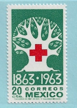 1963 Mexico Sc938 International Red Cross Centennial MH